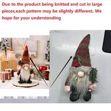 1pc Christmas Decoration, Knitted Hat Holding Pine Branch Doll, Faceless Doll Figurine - Multicolor - View 7