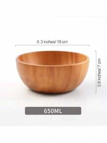 1PC,Acacia Wooden Fruit Salad Bowl, Japanese Style Rice Bowl, Single Wooden Ramadan Tableware, Utensils For Kitchen, Wood Soup Bowls - Multicolor - View 10