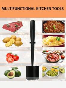 1 件手持式绞肉机、刮刀绞肉机、肉类、土豆、沙拉、番茄切碎机、搅拌铲、肉类和蔬菜搅拌机、用于切碎和切碎的实用烹饪工具 - 彩色 - 查看 7