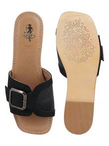 Women Flat Sandals - Black - View 4