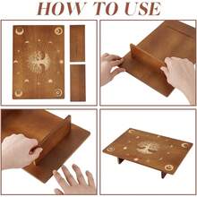 Altar Table, 11.8x7.8inch Wooden Meditation Altar Wiccan Alter Table Buddhist Shrine Moon Phase The Tree Of Life Pattrns Engraved Table For Room Decor Wiccan Supplies