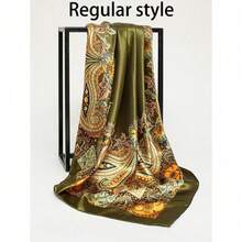 1pc Simple Printed Square Scarf, New Spring Fashion Bandana For Women, Can Be Used As Belt,Bag Decoration,Ribbon, Headband Or Headscarf Bandana,Hair Band,Head Band Ideal For Dressing Up Your Look