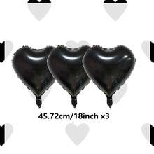 Silver Birthday Letter Balloons Set, With Silver Crown And Heart Foil Balloons, Black Latex Balloons Design, Suitable For Birthday Party, Wedding Decoration, Proposal, Anniversary, Indoor Decoration - Multicolor - View 8