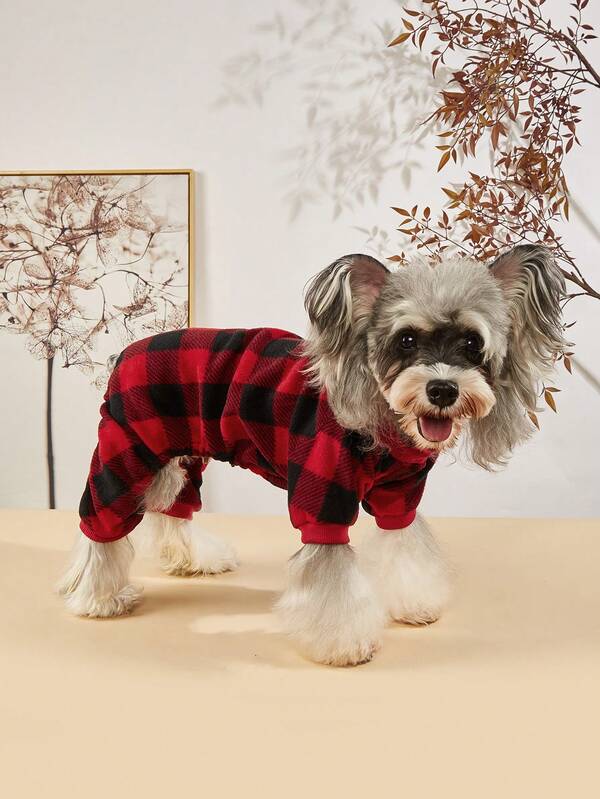 Autumn/Winter New Black & Red Plaid Dog Clothes, Suitable For Teddy, Pomeranian, Bichon Frise, Small Dogs, Pet Apparel,Christmas,Christmas Decorations