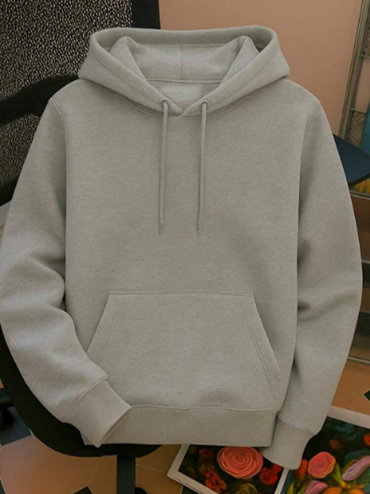 Sudadera con capucha gruesa para mujer Unitalla  con estampado , de estilo casual y sencillo, adecuada para otoño/invierno - Gris - Añade 2