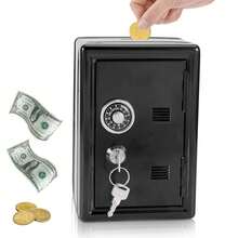 Safe Box Small Safe Small Safety Box,7.1*4.7*3.9inch Money Safe,Lockable Key Money Bank Safe Secure Your Savings Combination And Key Money Bank Safe,Metal Currency Money Box