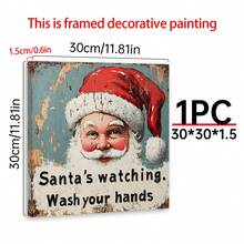 1 Biển báo theo dõi ông già Noel theo phong cách Rustic: Nghệ thuật treo tường ngày lễ, 7,87x7,87 inch, Gỗ có khung, Đồ trang trí Giáng sinh cổ điển, Phong cách trang trại, Đa năng, Độ dày 0,6cm, Nghệ thuật treo tường bằng vải canvas - Nhiều màu - Xem 16