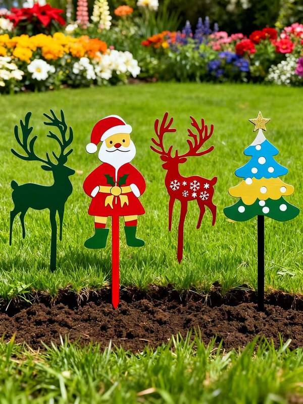 40cm Weihnachtsmann Rentier Weihnachtsbaum Eisenkunst Dekoration, geeignet für Zuhause, Garten, Weihnachtsdekoration, Outdoor-Dekoration