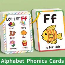 26pcs ABC English Alphabet Flash Cards - Colorful Letter Pronunciation & Spelling Cards, Suitable For Children, Educational Toy, Promote Early Literacy Development, Spelling Learning Cards, Fun Illustrations, Durable Paper Material - Multicolor - View 5