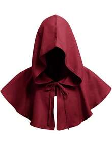 Medieval Hooded Cloak, Renaissance Period Short Hooded Cape, , Party Dress