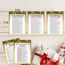 Christmas Trivia Game Pack Dual Sided Game Cards And Fun Party Activity Christmas Games - Multicolor - View 3