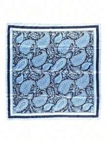 1pc Women's Paisley Pattern Bandana Head Scarf – Fashionable Hair Band, Headband For Styling, Perfect Accessory To Elevate Your Look, Versatile For Everyday Wear - Sky Blue - 查看 2