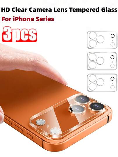 3pcs Rear Camera Lens Protective Film Tempered Glass For IPhone 17 Pro Max 16 15 14 13 12 11 - HD Clear Full Coverage Protection