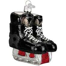 Old World Christmas Player Gifts - Adornos de Cristal soplado para árbol de Navidad(Patines de Hockey) - Tipo 1 - Ver 2