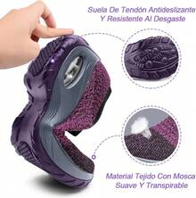 DAHAN Tenis Mujer para Caminar, Calzado de Caminata, Zapatos Deportivos de Primavera, Zapatillas de Correr Cómodos, Transpirables, Ligeros y Antideslizantes, Tenis de Moda Casual - Morado - Ver 2