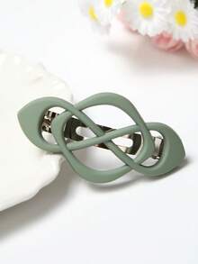 1pc Matte Hollow Spring Clip Chinese Knot Design Elegant Hair Clip, Suitable For Half-Up Ponytail, Claw Clips, Hair Slide, Hair Barrettes