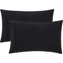 Flannel Pillowcases Standard Set Of 2 Ultra Soft Flannel Pillowcases Set Cozy And Breathable Pillow Cases Queen Size Set Of 2 Heavyweight And Durable Standard/Queen Black