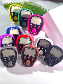 1 件多功能便捷电子计数器，带灯，多通道计数器，多功能锁定 5 通道显示屏，手指式计数环，适用于祈祷计数、仓库计数、人数计数等。 - 彩色 - 查看 8