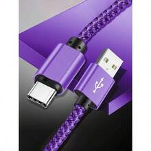 60W USB-A To Type-C Fast Charger Cable, USB Type-C Nylon Braided Mobile Phone Charging Data Cable, Compatible With Samsung Galaxy S25 S24 S23 S22 S21 S10, Note 20 10 9 A51 G8 G7, Pixel, One Plus And Other Mobile Phones Fast Charging USB C