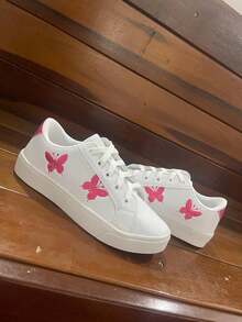 Women's Casual Butterfly Sneakers - Immediate Shipping - 玫紅色 - 查看 2
