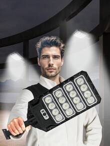 12000W Solar Powered Super Bright 18000lm Outdoor Street Light, Industrial Lighting Wall Lamp With Lithium-Ion Battery, Solar Panel Charging, Long-Lasting All-Night Illumination, Motion Sensor, 3 Lighting Modes, Suitable For Home, Yard, Garage Lighting - 28/120/264/352/440/528 LED - Black - View 14