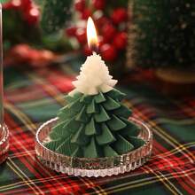 1 pièce Bougie parfumée d'arbre de Noël, décoration de bureau rotative, cadeau, décoration de chambre, cadeaux, décorations de Noël, cadeaux de Noël