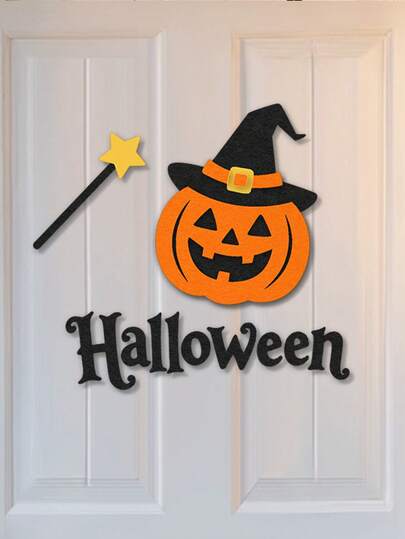 万圣节户外门装饰南瓜、骷髅、鬼魂、蜘蛛墙面背景装饰万圣节派对