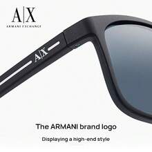 Armani 0AX4041SF815787 Square Frame Sunglasses Casual Versatile Driving Daily Commute Shades - Black - View 5