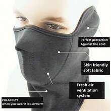 AD 1pc Motorcycle Riding Face Mask, Windproof Sports Cycling Mask, Bicycle Skiing Face Scarf, Motorcycle Riding Face Mask - Black - View 3