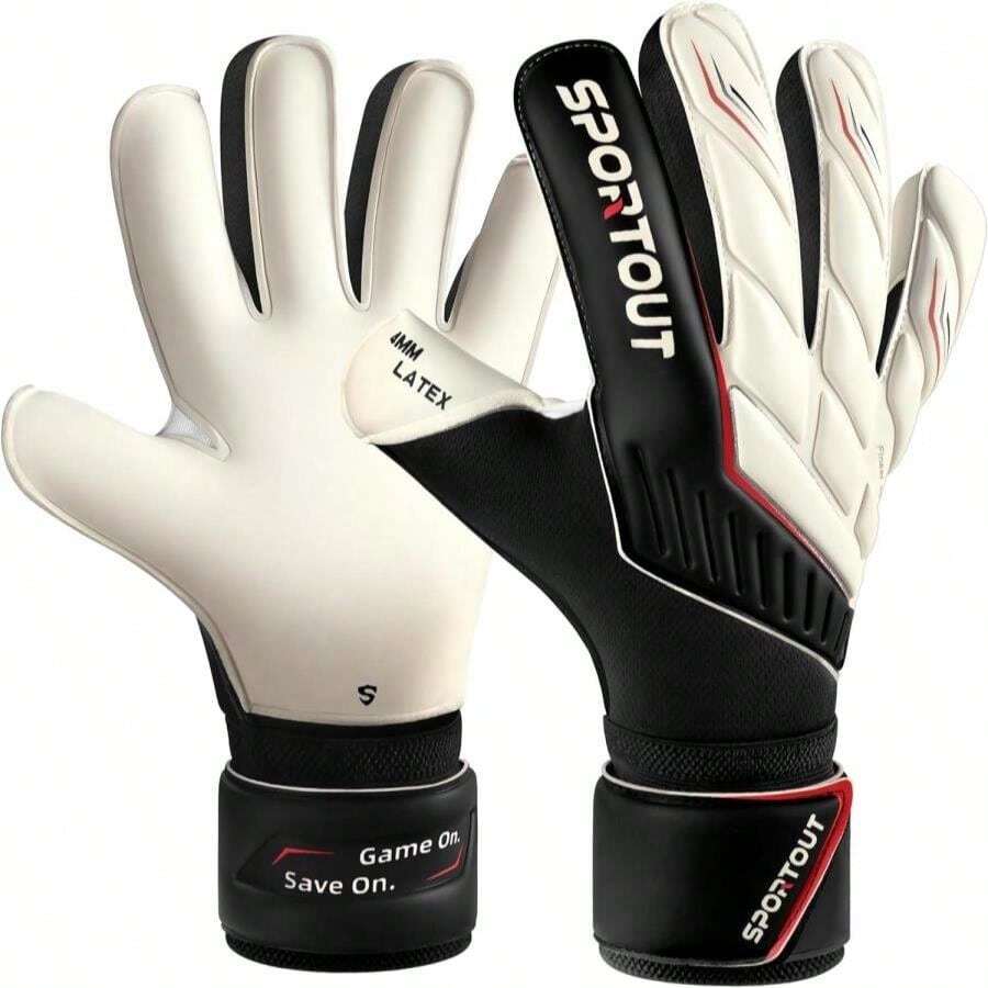 Sportout Youth&Amp;Adult Goalie Goalkeeper Gloves,Strong Grip For The Toughest Saves, With Finger Protect &Amp; 4+3MM Latex To Give Splendid Protection To Prevent Injuries,4 Colors - ColorB - 查看 1