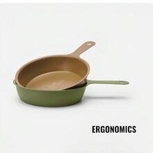 1pc Outdoor Snow Shovel Egg Pan, Non-Stick Flat Skillet, Camping Cookware - Multicolor - View 6