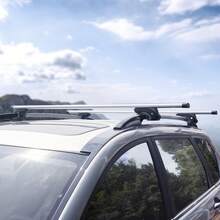 Roof Rack Cross Bars, Aluminum Roof Rack Crossbars, Fit Raised Side Rail With Gap, 200 Lbs Load Capacity, Adjustable Crossbars With Locks, For SUVs, Sedans - Silver - View 9