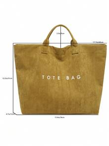 Fashionable College Style Large Capacity Tote Bag - Lightweight PVC And Kraft Paper Material, Hook And Loop Closure, Stylish Choice For Women - Brown - View 8