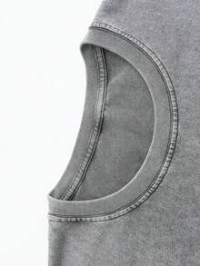 (230g T-Shirt)Women's Washed Cotton "Southern Girl" Pink Camo Dog & Duck Graphic Tee, Oversized Casual Crewneck Short Sleeve T-Shirt, Vintage Festive Style Top - 灰色 - 查看 2