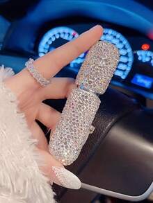 1pc 10ml Refillable Luxury Rhinestone Decorated Perfume/Toner Spray Bottle, Portable Cosmetic Decanting Container Suitable For Liquid, Gift For Men & Women - Silver - View 8