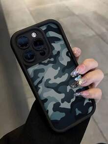Camo Camouflage Painted Groove New Black Anti-Fall Thick Minimalist Fashion Case Compatible With IPhone 16 ProMax / 13, 16, 15, 15 ProMax, 14, 13, 12, 11, XS, XR, 7/8, 7/8 Plus, 12 ProMax, 13 ProMax, 14 ProMax, 13, 14, 11, 12, 14 Women Soft Anti-Fall XS/S/XS Max/7/8 Plus Phone Case Cover - Multicolor - View 7