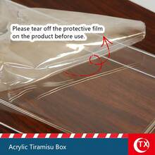 Rectangular Acrylic Transparent Tiramisu Storage Box With Removable Divider, Clear Lid, Easy To Clean, Suitable For Making Tiramisu, Baking Supplies, Dessert Portioning Tools, Birthday Cake Display Jar, Refrigerator Dessert Storage Container, Also Used For Daily Dessert Storage, 20/30/40cm Multiple Sizes Available - Multicolor - View 7