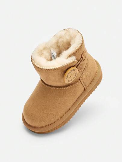 Balabala Botas de nieve hasta la pantorrilla para niños 2025, zapatos de invierno con forro de felpa gruesa para niños y niñas