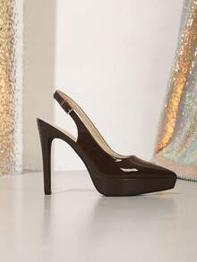 Giày cao gót mũi nhọn, thanh lịch, gợi cảm dành cho nữ. - Màu nâu Sô-cô-la - Xem 5