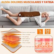 Lukovee Almohadilla Térmica, Cobijas Eléctricas Compresa para Alivio de Dolores de Hombros Cuello Espalda, 10 Ajustes de Temperatura Almohadilla de Calefacción Rápida, Auto Apagado, Suave, Lavable - Marrón - Ver 4