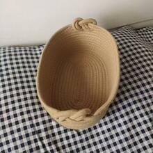 A Hand-Woven Storage Basket In Japanese Style, A Cord-Woven Desktop Storage Box, Suitable For Storing And Organizing Toys, Snacks And Small Items