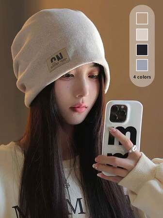 1 件温暖针织帽，男女通用秋冬设计，耳朵保护，适合日常休闲穿着