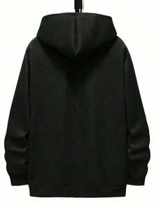 Stay Sober Santa Hat Pullover Hoodie Street Style Sweatshirt, Sweatshirt, Ultra Soft, Breathable, Four Seasons Casual Hooded Sweatshirt, Perfect For Daily Wear - Black - View 2