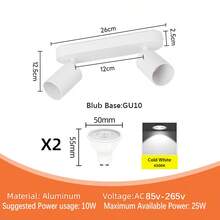 CANMEIJIA Spot encastré au plafond GU10, lampe de plafond moderne en aluminium, spots simples/doubles/triples/quadruples, noir/blanc, avec ou sans ampoules, installation facile, convient pour couloir, entrée, vitrine, pièce, cuisine, hall d'exposition, salle de lecture, salle à manger, bar, chambre, café, salon, magasin de vêtements