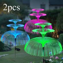 2pcs Solar Powered Jellyfish Lights - Colorful Starry Changing Lamps, Suitable For RV, Camping, Outdoor Picnic And Party. Great For Garden, Patio, Pathway, Lawn And Christmas Decoration.