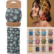 Karma Gifts - Diadema ancha, teñido anudado arcoíris(Azul Floral) - Tipo 12 - Ver 1