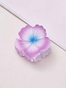 1pc Floral Shaped Hair Clip, Ombre Gradient Hair Accessory, Durable Plastic, Sweet & Cute Women's Beach Holiday Accessory, Suitable For Outings And Festivals Elegant Claw Clip Winter Hair Clutch