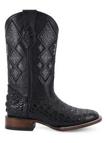 Bota Vaquera Para Caballero Piel Cocodrilo Genuino Alta Calidad Diseño Clásico Confortable Ajuste Perfecto Para Montar Resistente Al Desgaste Suela Antideslizante Ideal Para Uso Diario Ocasiones Especiales Estilo Vaquero Auténtico - Óxido marrón - Ver 3