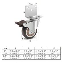 4pcs L-Shaped Universal TPR Heavy Duty Caster Wheels - Smooth Rolling, Quiet Operation, Enhance Mobility Of Furniture, Beds, Luggage, Cabinets And Tables - Load Capacity 20kg/35kg, Wheel Size 1.25"/1.5"/2", Smooth Rolling L-Shaped Casters - Brown - View 2