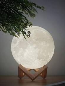 1pc 3D Lunar Bedlight, LED Lunar Children's Night Light, Battery Powered, 3D Printed With Bracket Lunar Light, Bedroom Bedlight, Suitable For Indoor, Bedroom, Living Room, Room, Office - Multicolor - View 8